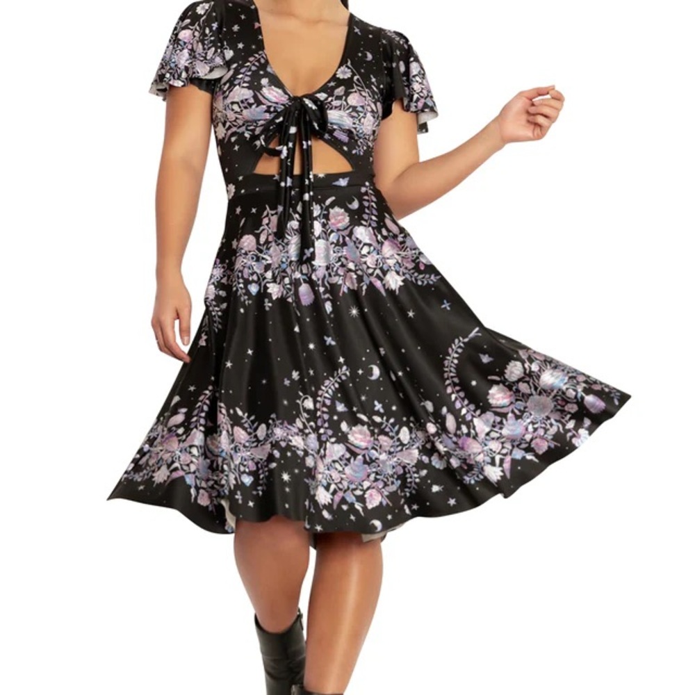 Blackmilk Floral Rio Skater Dress Vintage Midi Dress size M